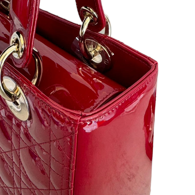 Lady Dior Medium Patent Cannage Red GHW