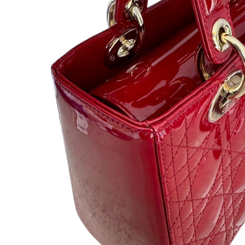 Lady Dior Medium Patent Cannage Red GHW