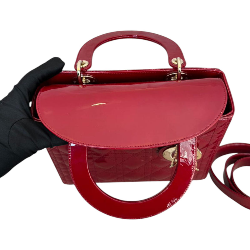 Lady Dior Medium Patent Cannage Red GHW