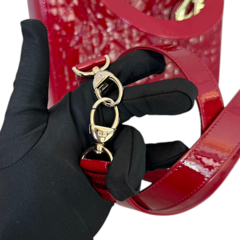 Lady Dior Medium Patent Cannage Red GHW