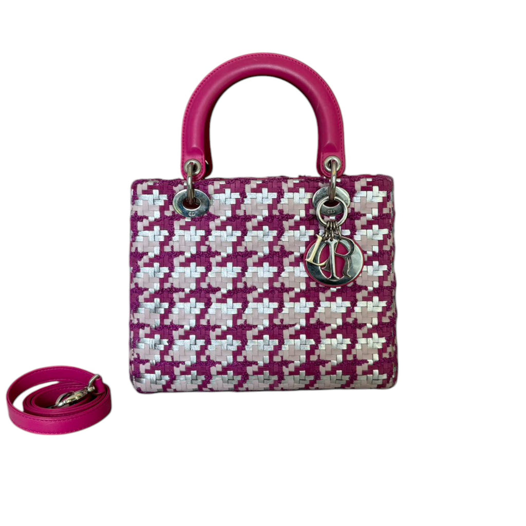 Lady Dior Medium Tweed Silver Pink SHW