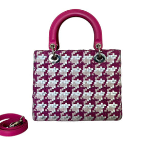 Lady Dior Medium Tweed Silver Pink SHW