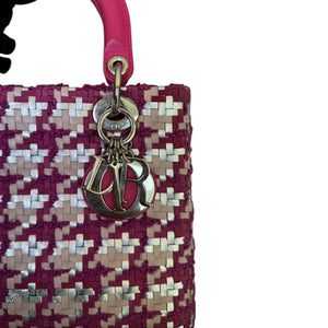 Lady Dior Medium Tweed Silver Pink SHW