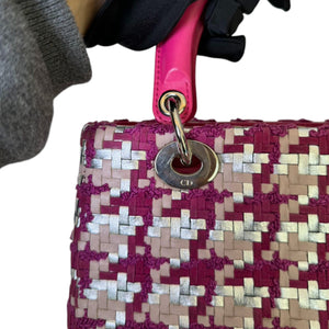 Lady Dior Medium Tweed Silver Pink SHW