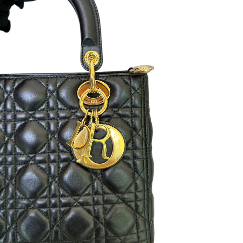 Lady Dior Medium Lambskin Quilted Black GHW