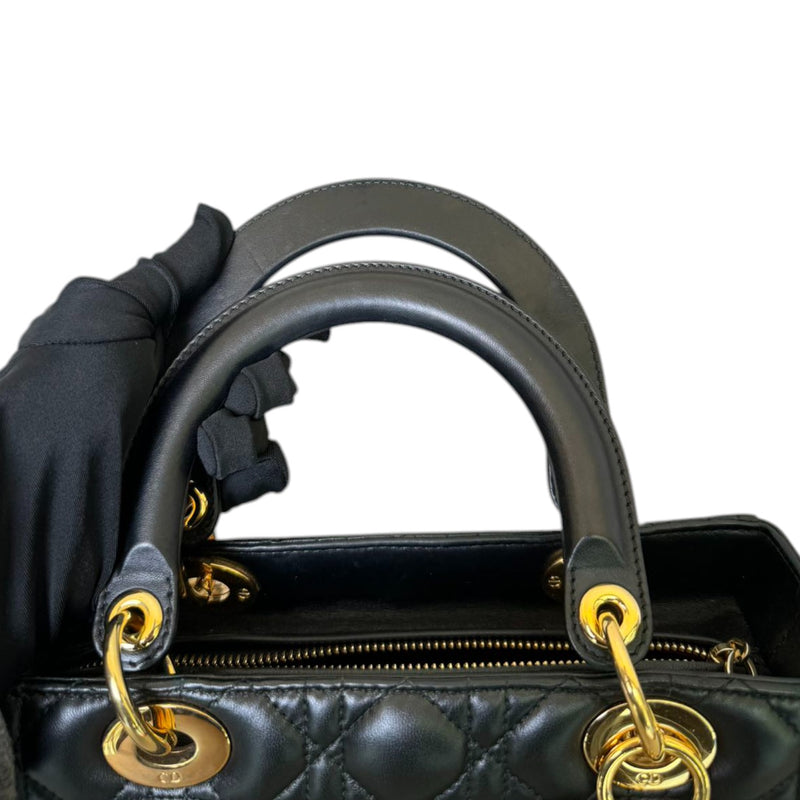 Lady Dior Medium Lambskin Quilted Black GHW