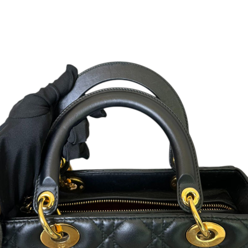 Lady Dior Medium Lambskin Quilted Black GHW