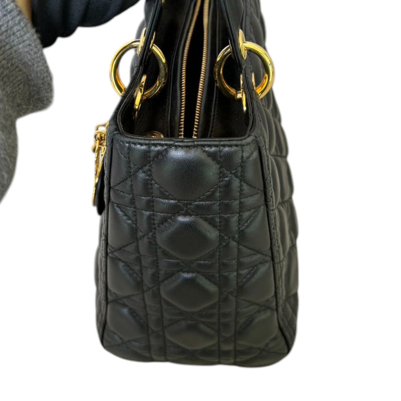 Lady Dior Medium Lambskin Quilted Black GHW