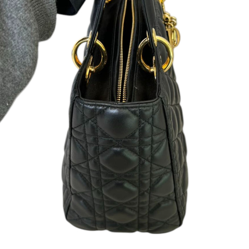 Lady Dior Medium Lambskin Quilted Black GHW