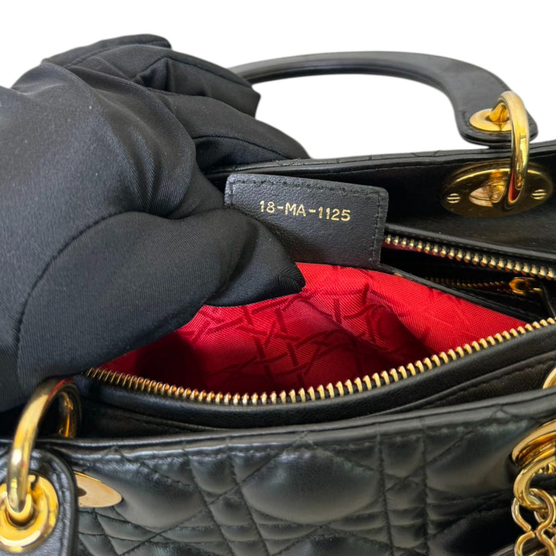 Lady Dior Medium Lambskin Quilted Black GHW