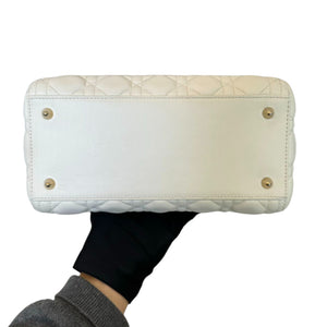 Lady Dior Medium Lambskin White SHW