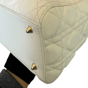 Lady Dior Medium Lambskin White SHW