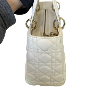 Lady Dior Medium Lambskin White SHW