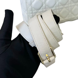 Lady Dior Medium Lambskin White SHW