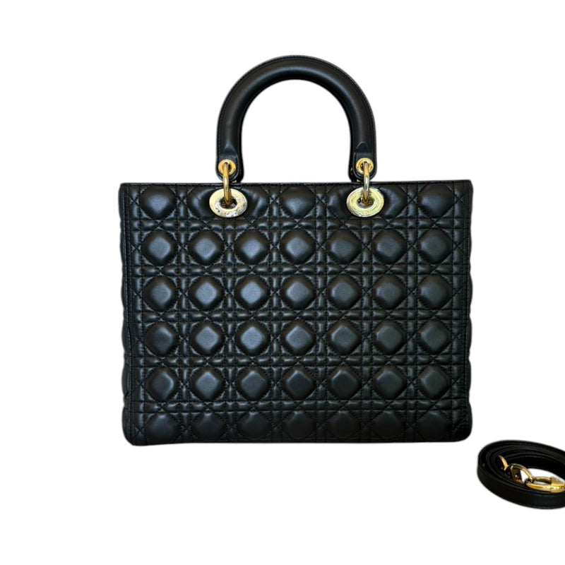 Lady Dior Large Lambskin Cannage Black GHW