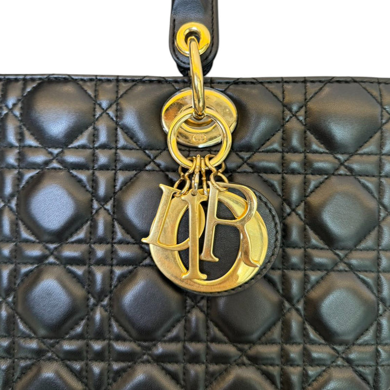 Lady Dior Large Lambskin Cannage Black GHW