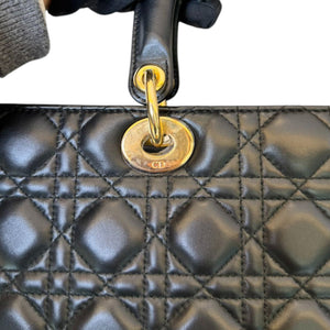 Lady Dior Large Lambskin Cannage Black GHW