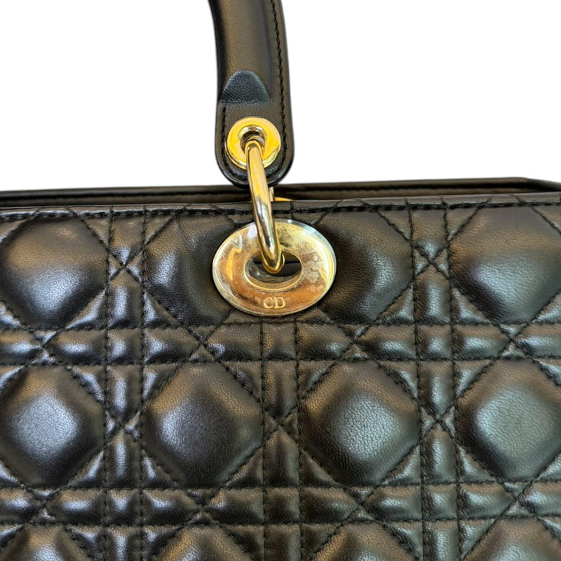 Lady Dior Large Lambskin Cannage Black GHW