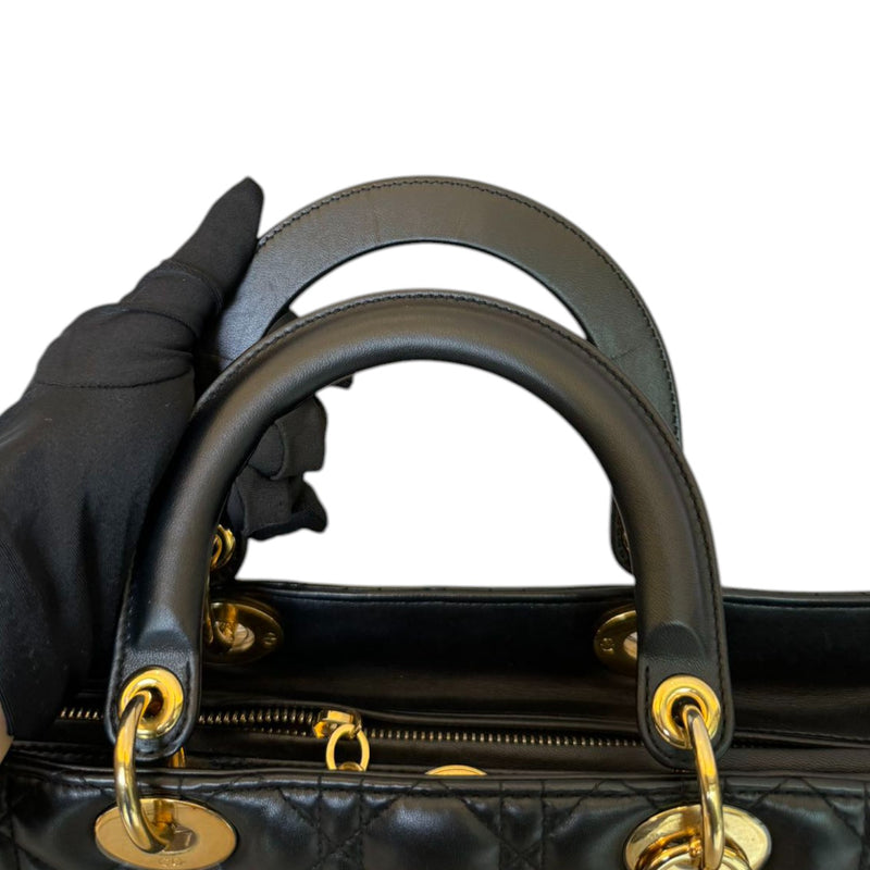 Lady Dior Large Lambskin Cannage Black GHW