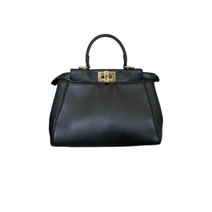 Peekaboo Iconic Satchel Mini Nappa Lambskin Leather Black GHW