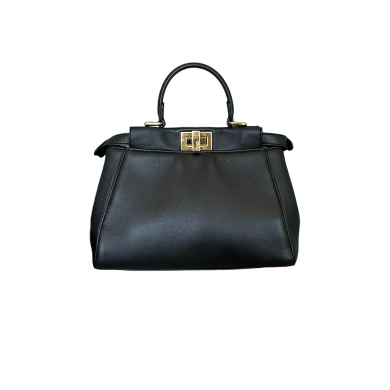 Peekaboo Iconic Satchel Mini Nappa Lambskin Leather Black GHW