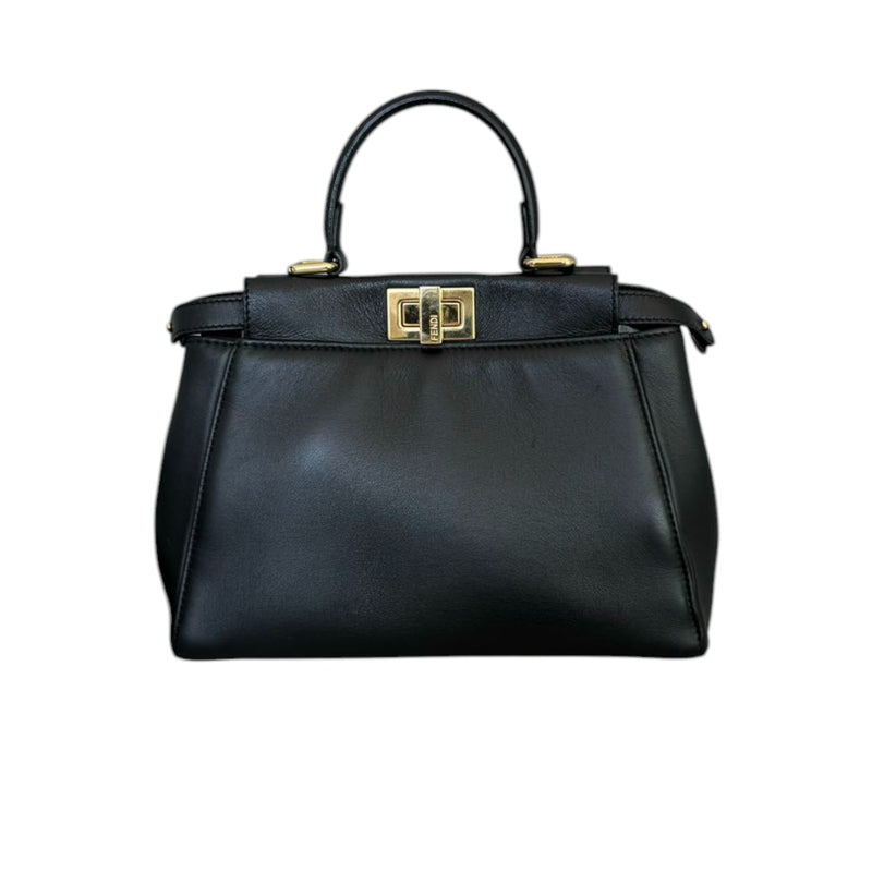 Peekaboo Iconic Satchel Mini Nappa Lambskin Leather Black GHW