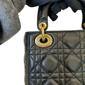 Lady Dior Mini Lambskin Cannage Black GHW