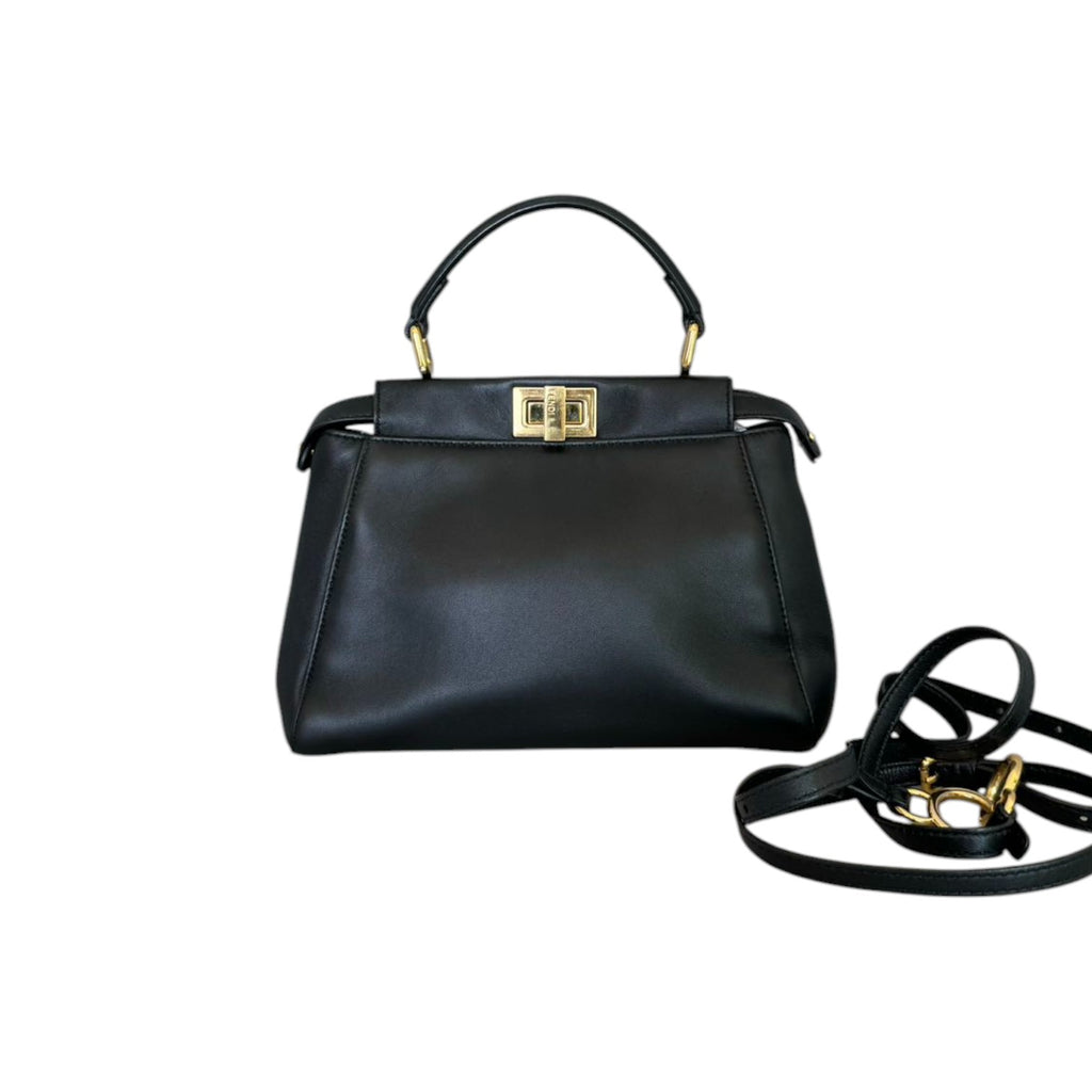 Peekaboo Satchel Mini Nappa Lambskin Leather Black GHW