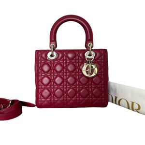 Lady Dior Medium Lambskin Red GHW