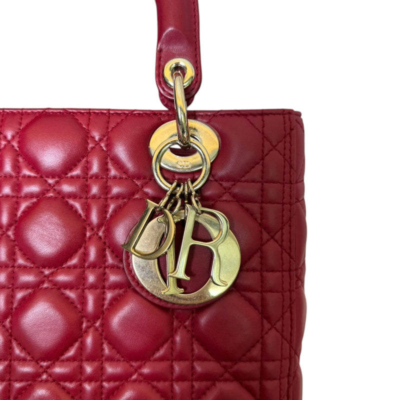 Lady Dior Medium Lambskin Red GHW