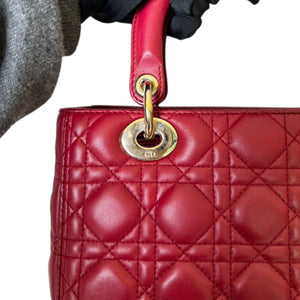 Lady Dior Medium Lambskin Red GHW