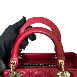 Lady Dior Medium Lambskin Red GHW