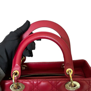 Lady Dior Medium Lambskin Red GHW