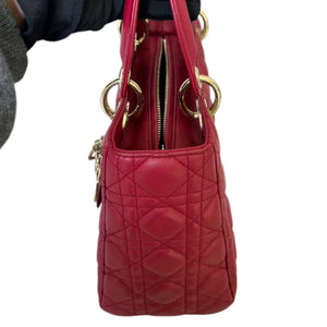 Lady Dior Medium Lambskin Red GHW