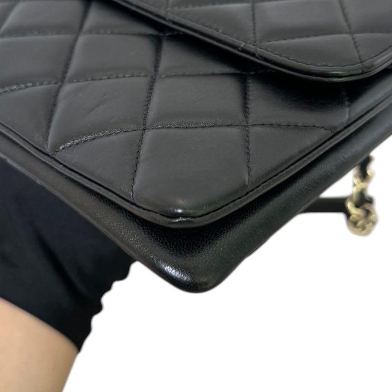 Trendy CC Flap Small Lambskin Quilted Black GHW