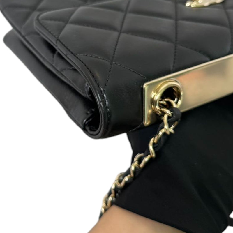 Trendy CC Flap Small Lambskin Quilted Black GHW