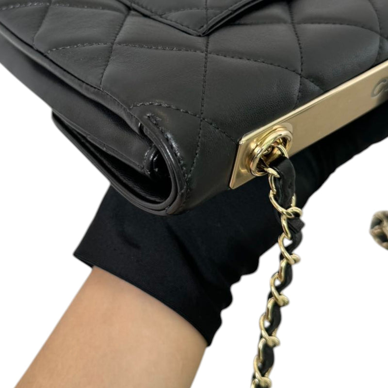 Trendy CC Flap Small Lambskin Quilted Black GHW