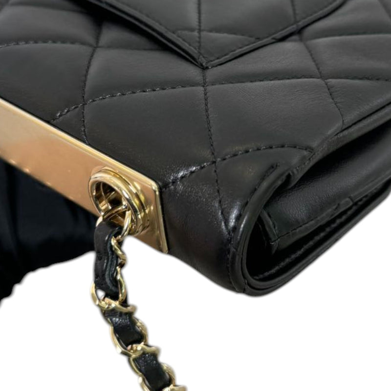 Trendy CC Flap Small Lambskin Quilted Black GHW