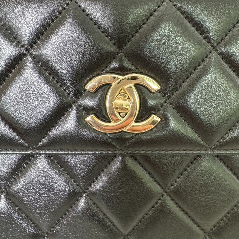 Trendy CC Flap Small Lambskin Quilted Black GHW