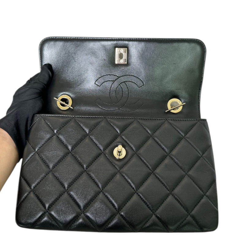 Trendy CC Flap Small Lambskin Quilted Black GHW