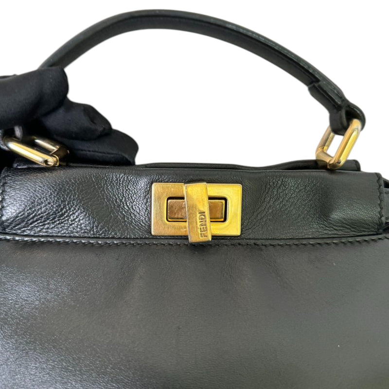 Peekaboo Iconic Satchel Mini Nappa Lambskin Leather Black GHW