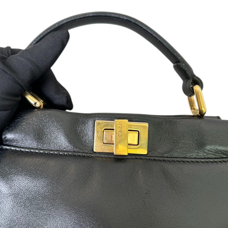 Peekaboo Iconic Satchel Mini Nappa Lambskin Leather Black GHW