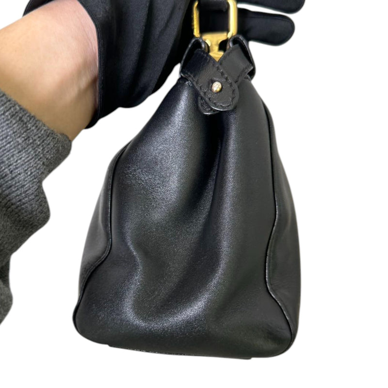 Peekaboo Iconic Satchel Mini Nappa Lambskin Leather Black GHW