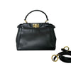 Medium Niki Leather Shoulder Bag Black