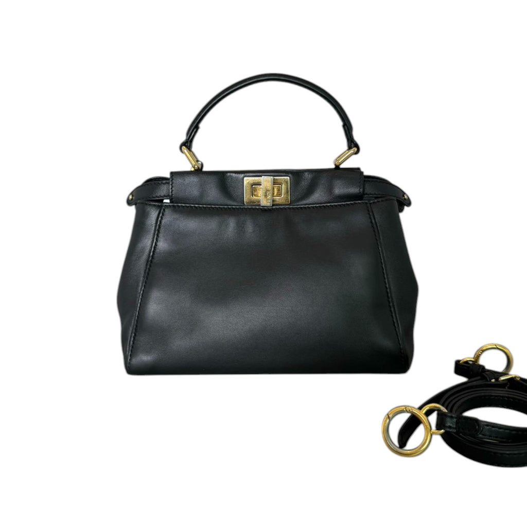 Peekaboo Iconic Satchel Mini Nappa Leather Black GHW