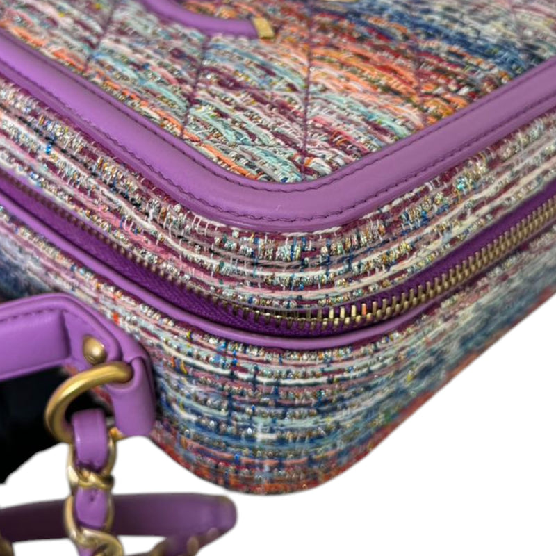 CC Filigree Vanity Case Medium Tweed Purple Multicolor GHW