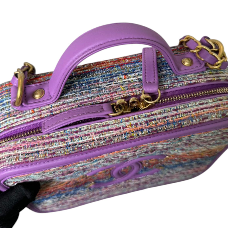 CC Filigree Vanity Case Medium Tweed Purple Multicolor GHW