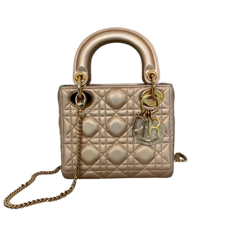 Medium Lady Dior Lambskin Quilted Grey GHW