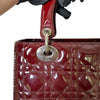 Lady Dior Medium Patent Quilted Red SHW