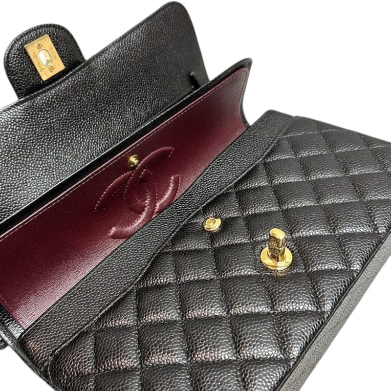 Classic Double Flap Medium Caviar Quilted Black GHW